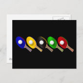 卓球こうもりとピンポンボールスポーツ ポストカード (正面/裏面)