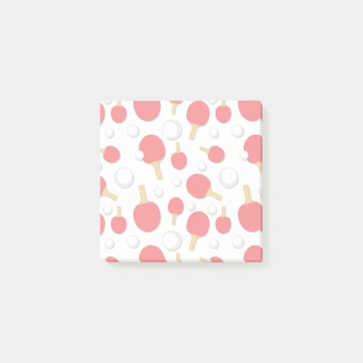 卓球こうもりとボールパターン(の模様が)あるノベルティ ポストイット (正面)