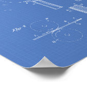 卓球こうもり1935特許技術青写真 ポスター (角)