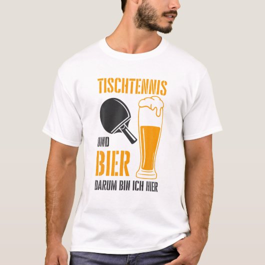 卓球とビールだからこそピンポン Tシャツ (正面)