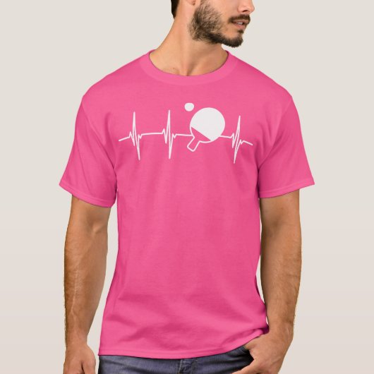 卓球に心臓バクバク Tシャツ (正面)