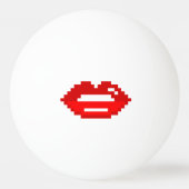 卓球のための赤いピクセルの唇ピンポンボール 卓球ボール (正面)