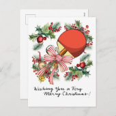 卓球のクリスマスプレゼント  卓球選手 シーズンポストカード (正面/裏面)