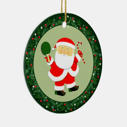 卓球のクリスマス セラミックオーナメント (右)