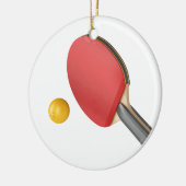 卓球のラケットおよび球 セラミックオーナメント (左)