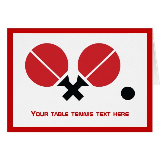 卓球の卓球のラケットおよび球は、赤い黒くします (正面横)