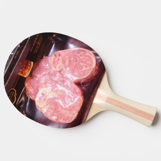 卓球の睾丸の子牛の肉おもしろいな肉ギャグ 卓球ラケット (横)