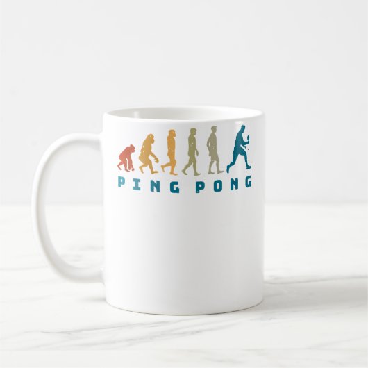 卓球の進化 ピンポン コーヒーマグカップ (左)