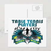 卓球の選手たちが乱立 ポストカード (正面/裏面)