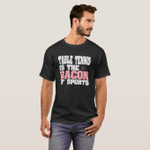卓球はスポーツデザインのベーコン Tシャツ (正面フル)