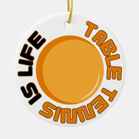 卓球は生命である セラミックオーナメント (正面)