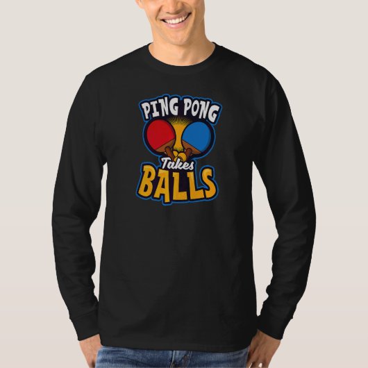 卓球をピンポンで受け取る Tシャツ (正面)