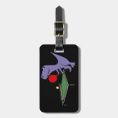 卓球を遊んでいるおもしろいなTレックスの恐竜 ラゲッジタグ (正面縦)