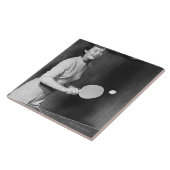 卓球を遊んでいる女性 タイル (側面)