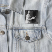 卓球を遊んでいる女性 缶バッジ (インサイチュ)