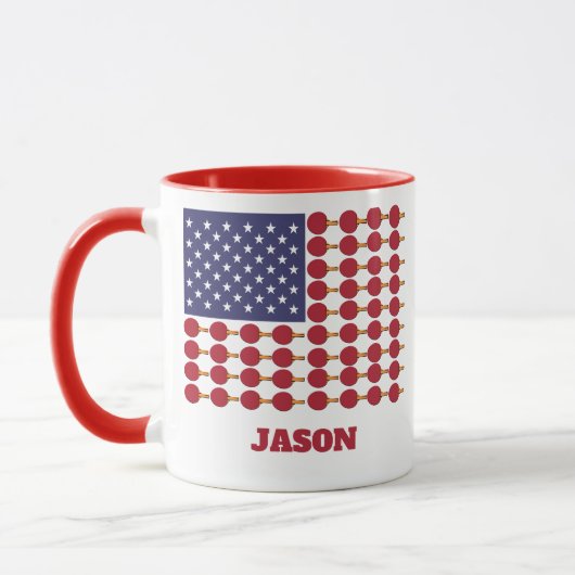 卓球アメリカ国旗 マグカップ (左)