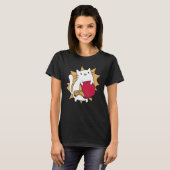 卓球キャットピンポン選手 Tシャツ (正面フル)