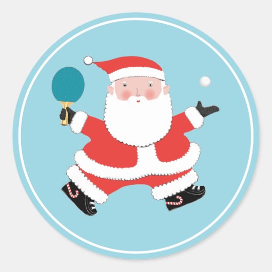 卓球クリスマス ラウンドシール (正面)