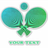 卓球グリーンカスタムカットビニールシール シール (正面)