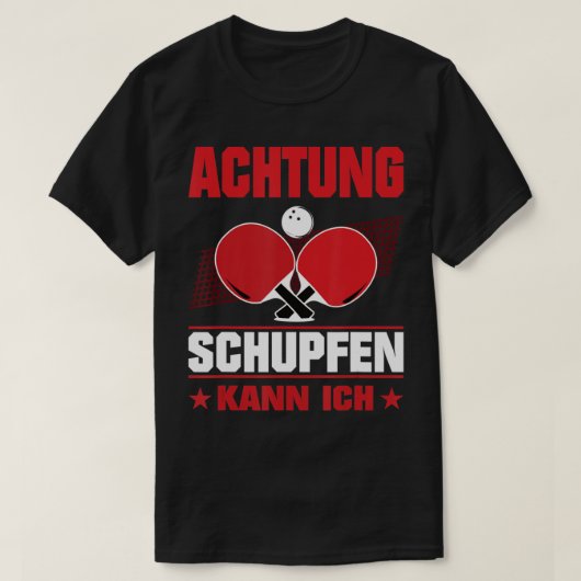 卓球シューズとプッシュキング Tシャツ (デザイン正面)