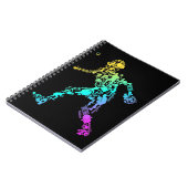 卓球スポーツ要素卓球選手 ノートブック (左側)