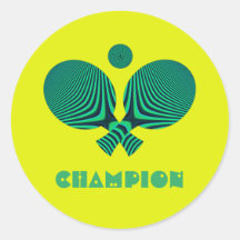 卓球チャンピオンイエローティール（緑がかった色）レトロスタイル