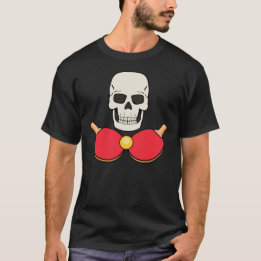 卓球ドクロTシャツデザイン メンズ Tシャツ
