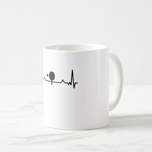 卓球ハートビートピンポンギフトママパパ コーヒーマグカップ (正面右)