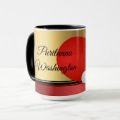 卓球パドルとボールの背エレガント景 マグカップ (正面左)