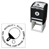 卓球パーソナライズされたラウンド差出人住所 セルフインキングスタンプ (インサイチュ)
