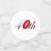 卓球パーソナライズされた40結婚周年 コンフェッティ (スモール正面)