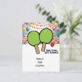 卓球パーティーの招待状 ポストカード (スタンド正面)