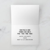 卓球ピンポンのクリスマスホリデーカード シーズンカード (内部)