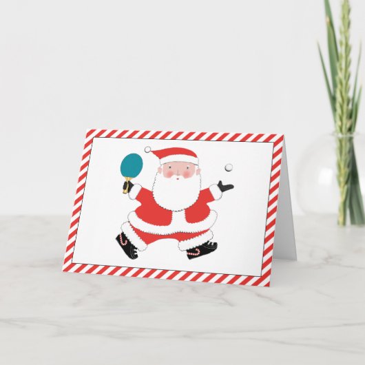 卓球ピンポンのクリスマスホリデーカード シーズンカード (正面)