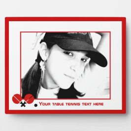 卓球ピンポンのラケットとボールフォト フォトプラーク