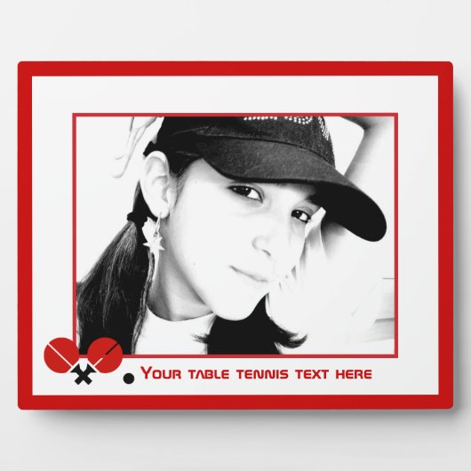 卓球ピンポンのラケットとボールフォト フォトプラーク (正面)