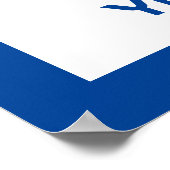 卓球ピンポンのラケットとボールブラックブルー ポスター (角)