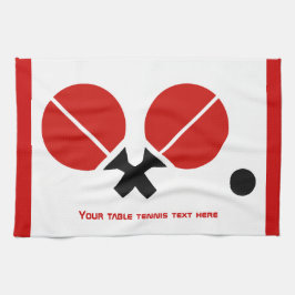 卓球ピンポンのラケットとボールブラック、赤 キッチンタオル