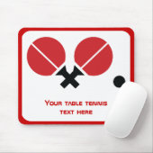 卓球ピンポンのラケットとボールブラック、赤 マウスパッド (マウス)