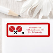 卓球ピンポンのラケットとボールブラック、赤 ラベル (インサイチュ)