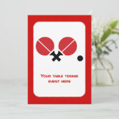 卓球ピンポンのラケットとボールブラック、赤 招待状 (スタンド正面)