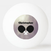 卓球ピンポンテーマモノグラムの名 卓球ボール (正面)