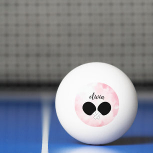 卓球ピンポンテーマモノグラムの名 卓球ボール