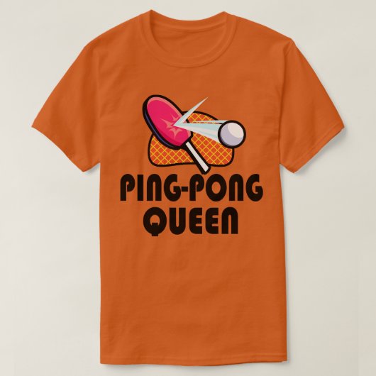 卓球ピンポン女性選手 Tシャツ (デザイン正面)