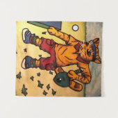 卓球ピンポン猫 タペストリー (正面(横))