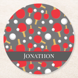 卓球ピンポン選手チーム ラウンドペーパーコースター