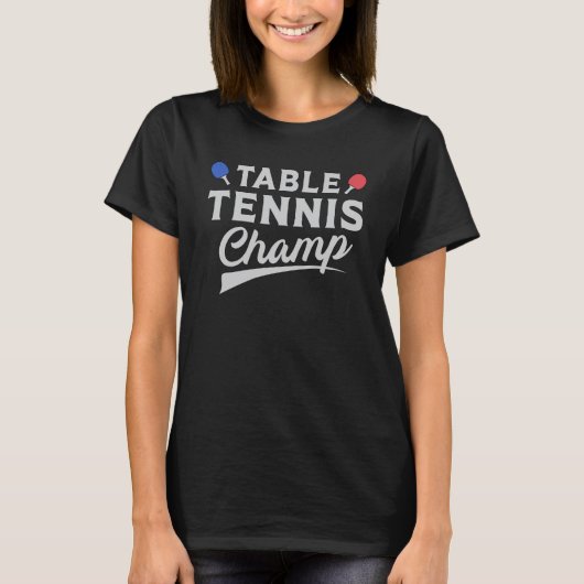 卓球ピンポン選手パドルギフトおもしろい Tシャツ (正面)