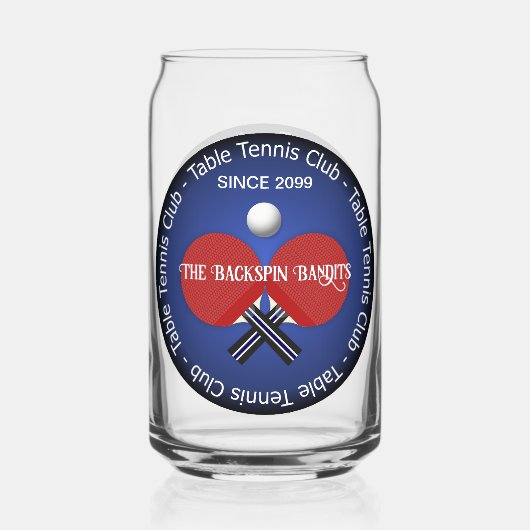 卓球ピンポン飲み物用品ビール ガラス缶 (正面)