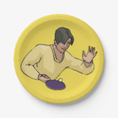 卓球プレーヤーの紙プレート ペーパープレート (正面)