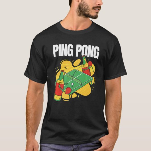 卓球ボトル付きビールこうもり遊ビールタブ Tシャツ (正面)